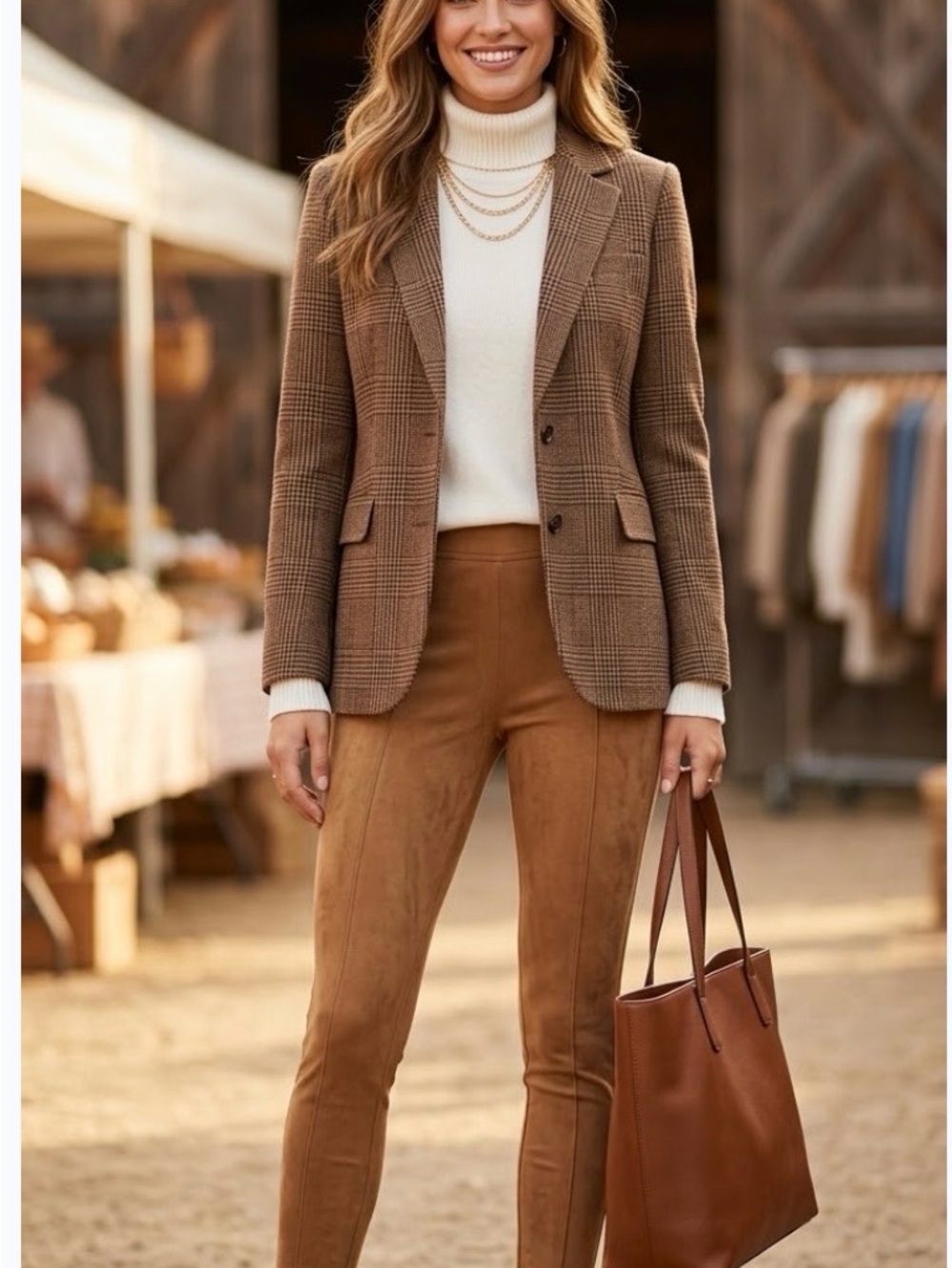Old Navy Slim Suede-Look Skinny Pants in Camel Brown